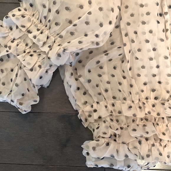 HKR Collections, Emma Chiffon Crop Top, size: S, colour: Natural - Picture 2 of 6